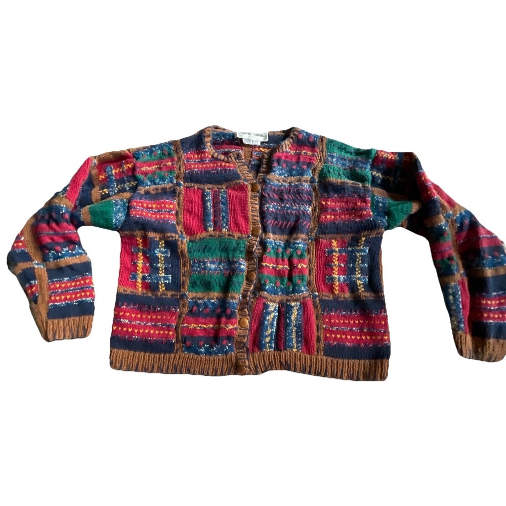 Vintage Casual Corner Hand Knit Button‎ Up Sweater See Measurements M/L